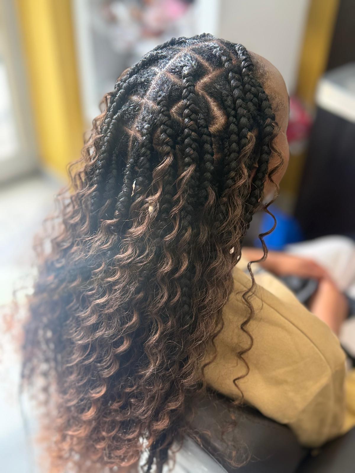 Freshly finished braided style at By Bles Beauty Salon